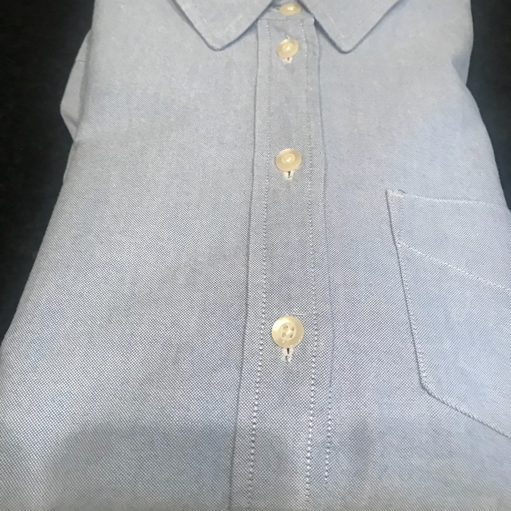 Ladies blue Oxford long sleeve shirt